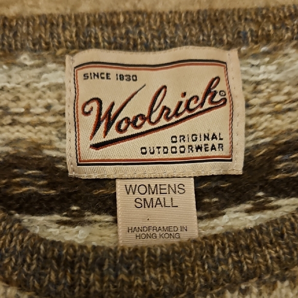 Woolrich Women's Cream and Brown Sheep Patterned Crewneck Sweater - Picture 7 of 8